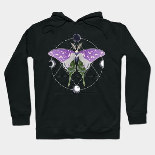 Genderqueer Luna Moth Celestial Cottagecore LGBT Pride Flag Hoodie